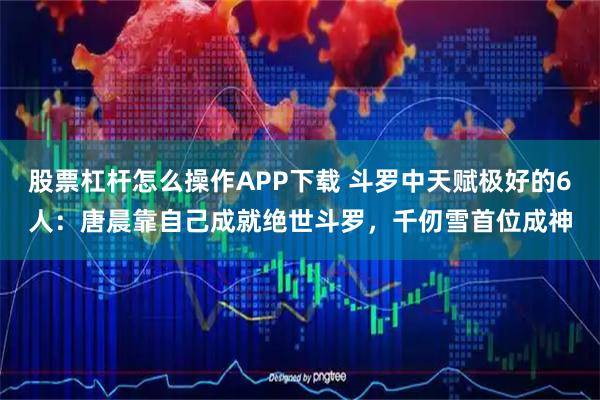 股票杠杆怎么操作APP下载 斗罗中天赋极好的6人：唐晨靠自己成就绝世斗罗，千仞雪首位成神